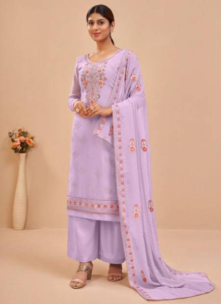 Lavender Colour Alizeh Murad 6 Heavy Festive Wear Designer Georgette Salwar Suit Collection 2043